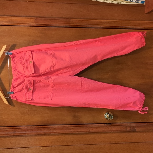 Sundance Rippling Tides Cotton High Rise Utility Pants in Coral Size XL - Picture 7 of 10